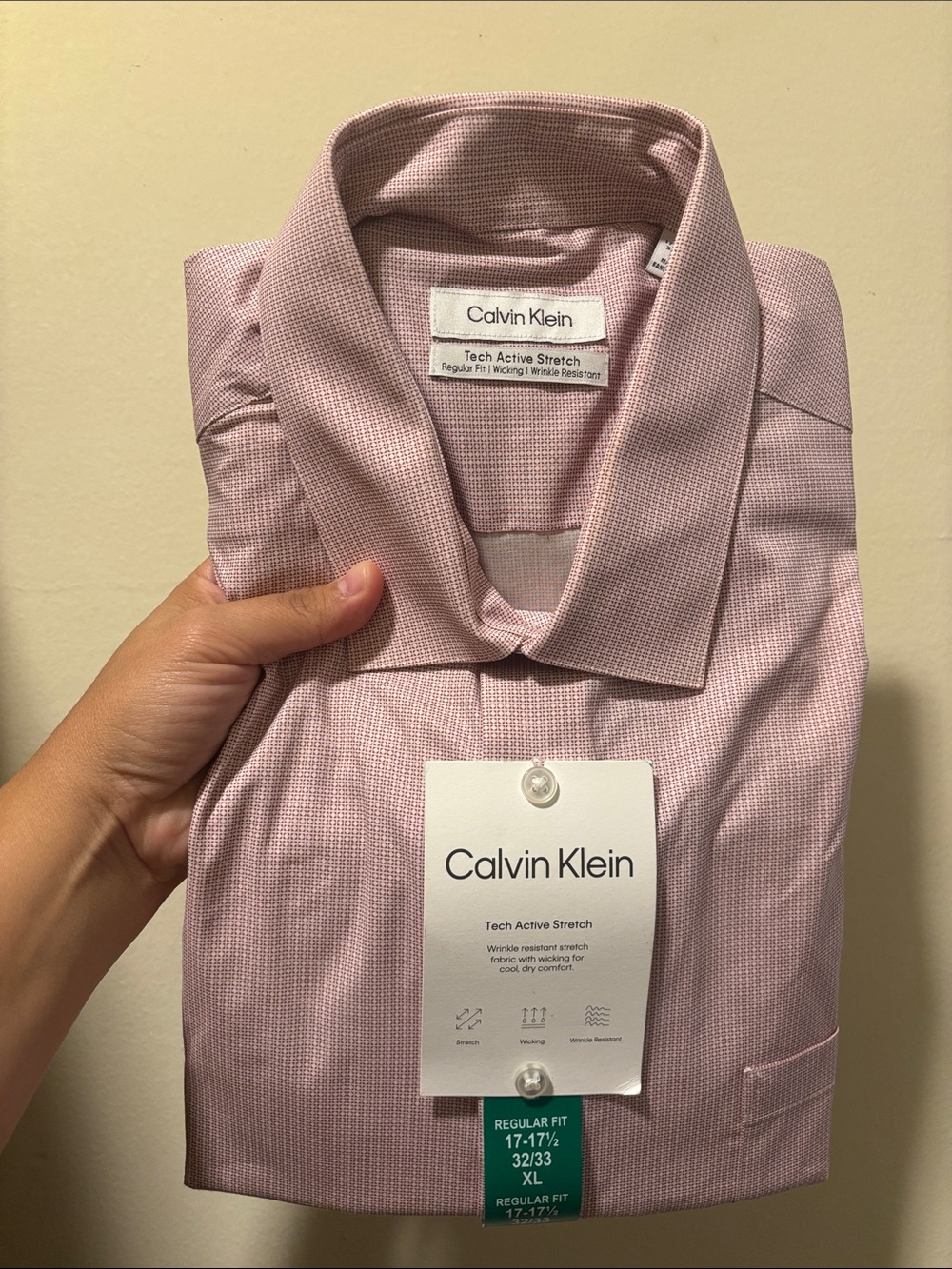 Calvin Klein Men’s Dress Shirt - Dusty Pink